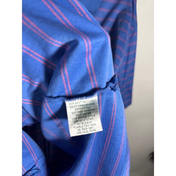 Masters Collection Mens Blue Pink Stripe Polo Shirt Golf Masters Tournament XL - Picture 7 of 9